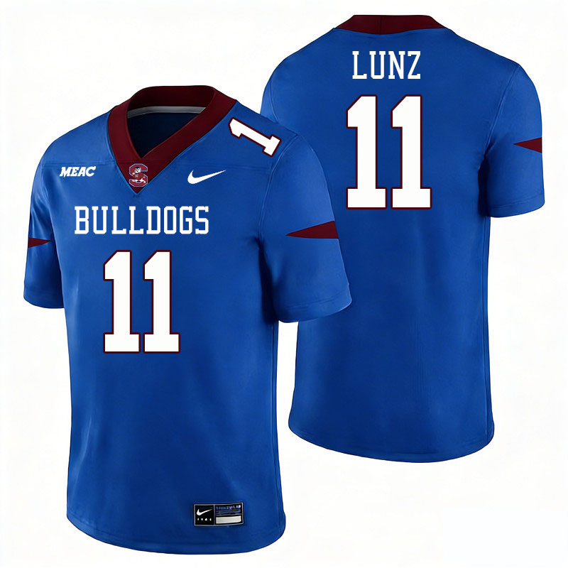 South Carolina State Bulldogs #11 Mike Lunz College Football Jerseys,Uniforms Stitched-Blue